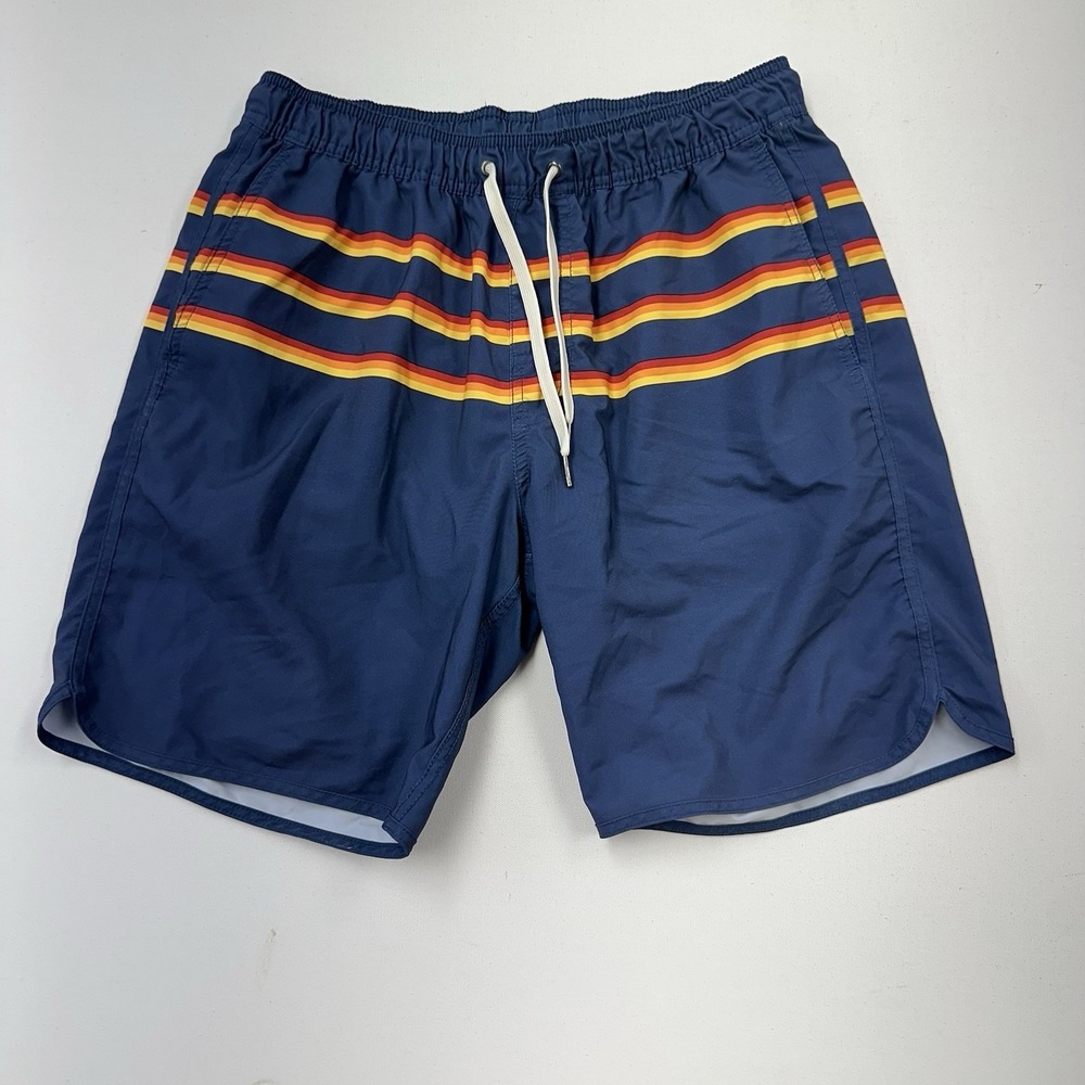 Fair Harbor Shorts Mens Medium Blue Trunks Lined Surfing Beach Stretch